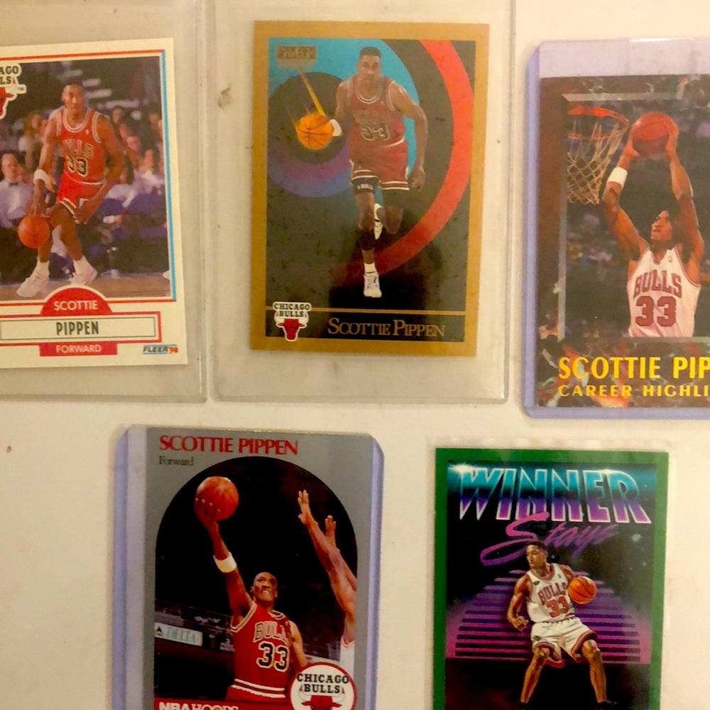 5 MINT SCOTTIE PIPPEN CARDS FOR PSA.